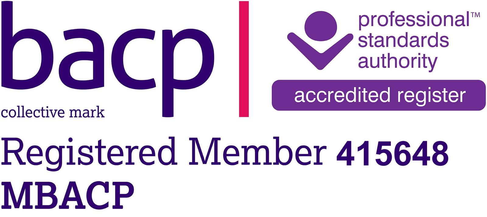 BACP Registered Member 415648 MBACP – Professional Standards Authority Accredited Register