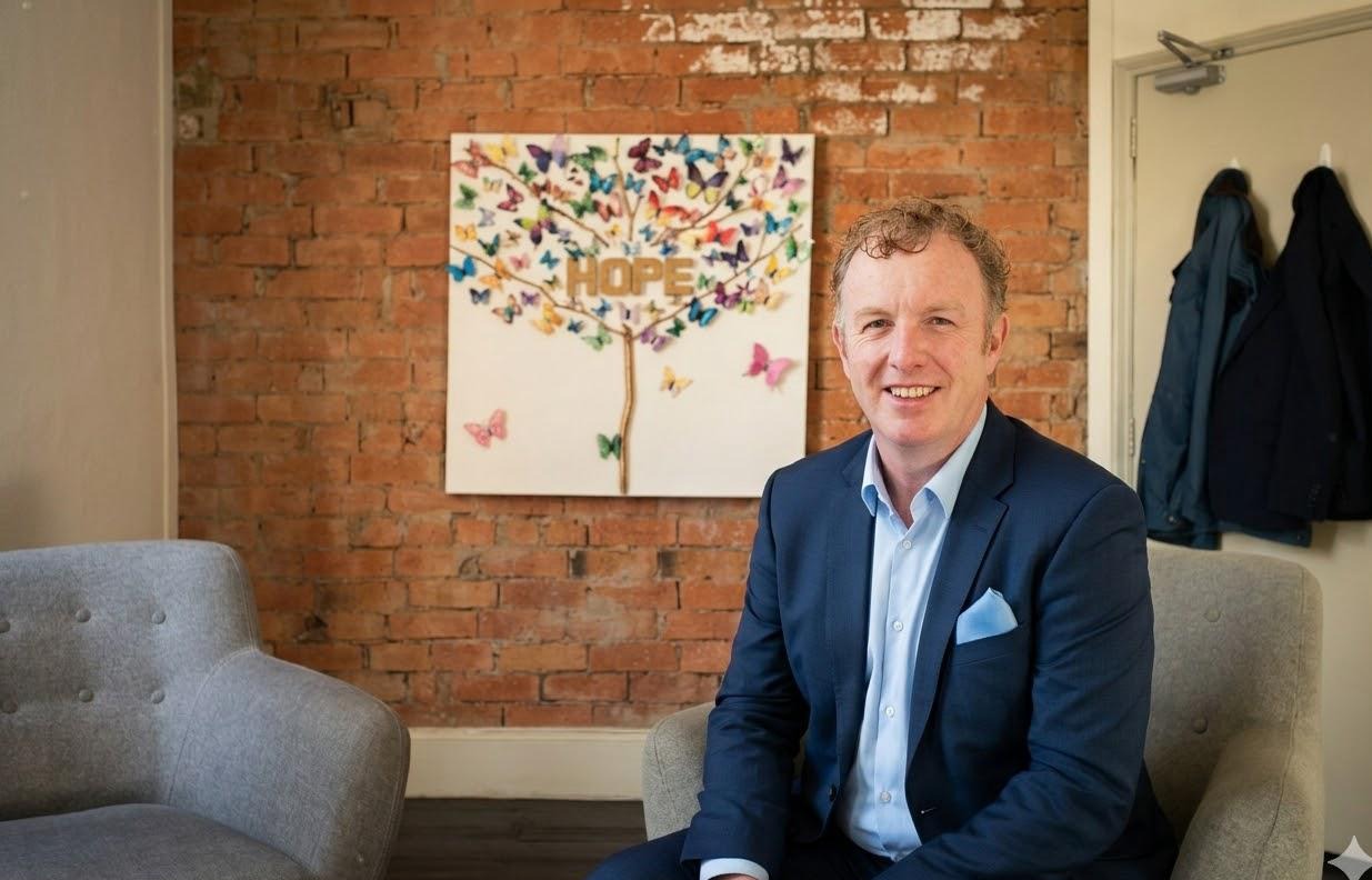 James Harris at the Derby therapy room